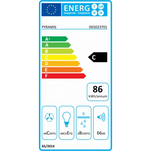 PYRAMIS 065023701 Απορροφητήρας Πτυσσόμενος Turbo 60cm Λευκός / 650 m³/h 0015710