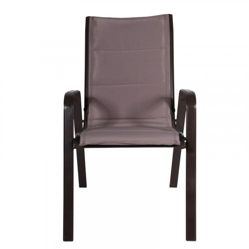 FYLLIANA 378-91-003 Καρέκλα Εξοχής Καφέ Αδιάβροχο Ύφασμα Steel 68,5x56x94εκ. 0018202