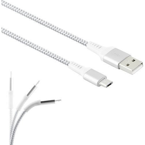 LAMTECH LAM450275 MICRO USB HIGH QUALITY UNBREAKABLE CABLE SILVER 0020403