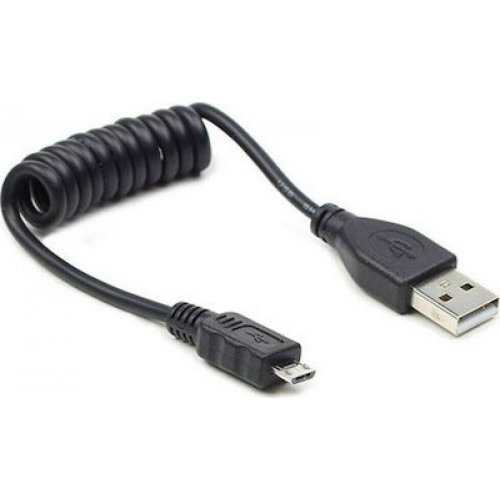 CABLEXPERT CC-MUSB2C-AMBM-0.6M Coiled Micro USB Cable 0.6m Black 0021141