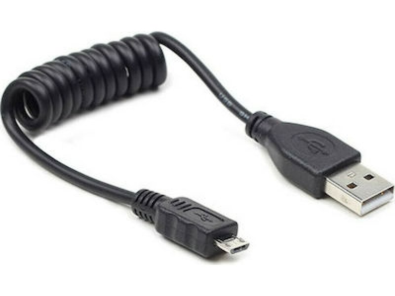 CABLEXPERT CC-MUSB2C-AMBM-0.6M Coiled Micro USB Cable 0.6m Black 0021141