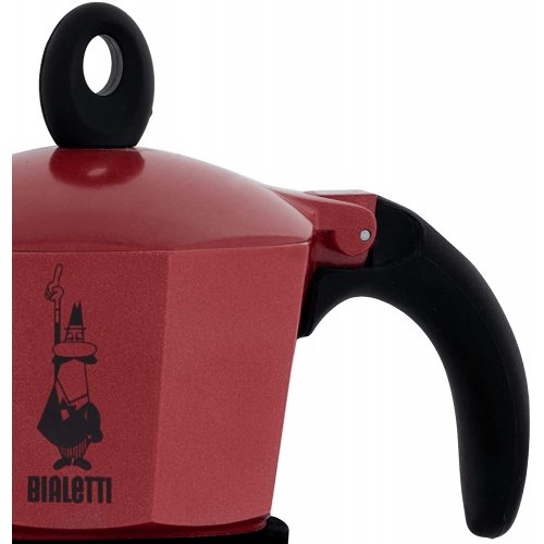 BIALETTI Moka Induction Καφετιέρα Espresso 4 Μερίδων Κόκκινο - Για επαγωγικές εστίες - Αλουμινίο 0022330