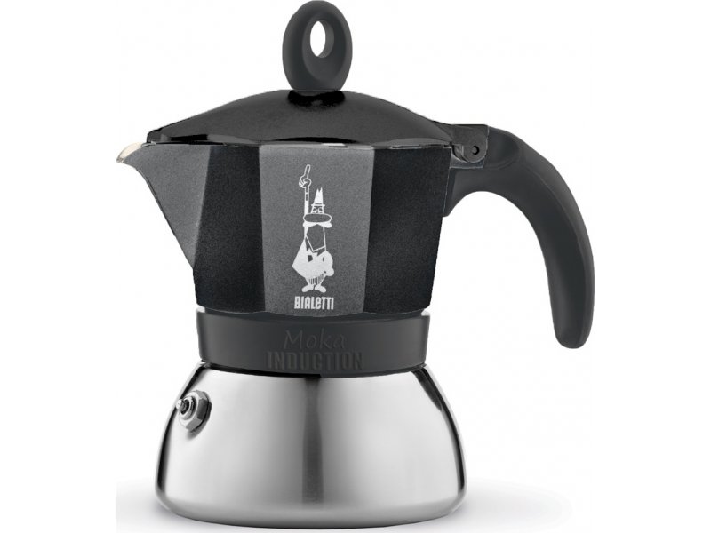 BIALETTI Moka Induction Καφετιέρα Espresso 4 Μερίδων Μαύρο (0006934) 0023680