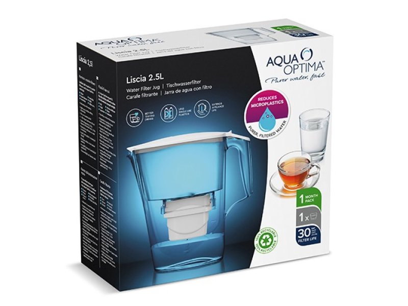 Aqua Optima Liscia FJ0638 2.5Ltr Κανάτα Φιλτραρίσματος + 1 φίλτρο Evolve+ 30 Ημερών 0023967