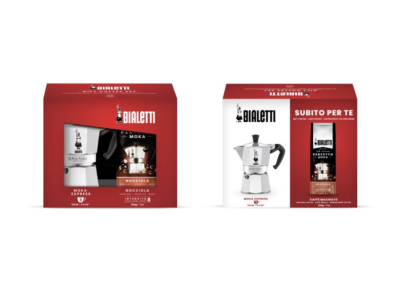 BIALETTI Moka Express 3 Μερίδων + Bialetti Perfetto Moka Hazelnut (Στην Συσκευασία δεν περιλαμβάνεται ο καφές) 0025099