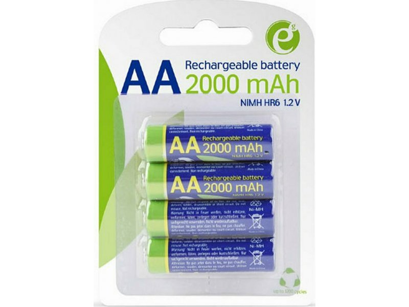 ENERGENIE EG-BA-AA20R4-01 Rechargeable AA Instant Batteries Ready To Use 2000mAh 4PCS Blister 0025526