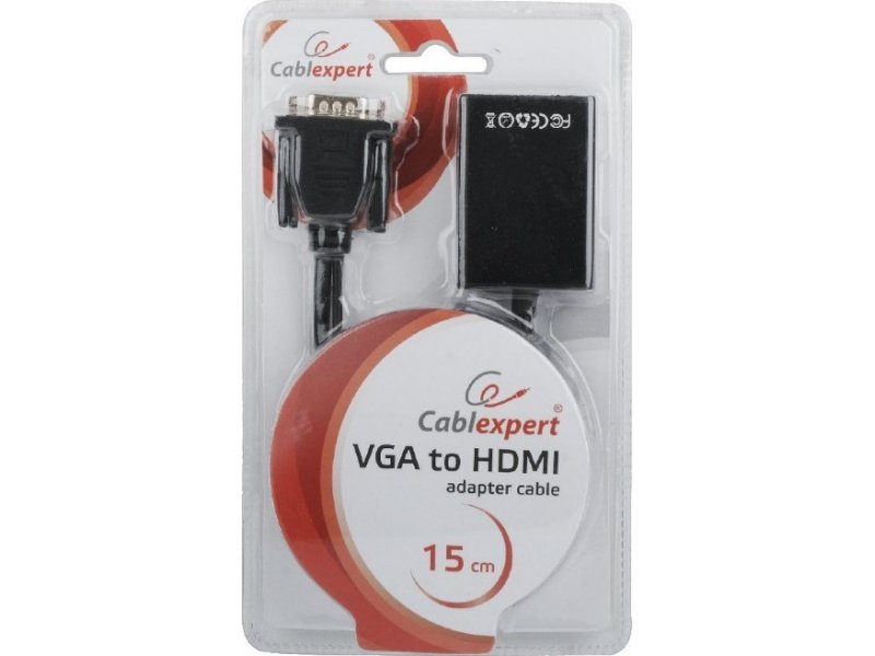 CABLEXPERT A-VGA-HDMI-01 Αντάπτορας VGA to HDMI Adapter Cable 0.15m Black 0025927