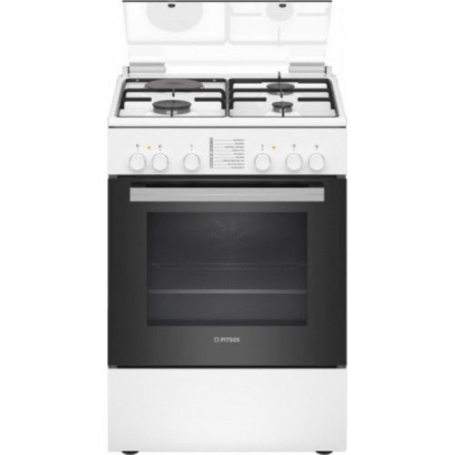 PITSOS PHC009G20 Κουζίνα Μικτή Αεριού και Ρεύματος Λευκή (Υ xΠx Β) (mm): 850 x 600 x 600cm 0026060