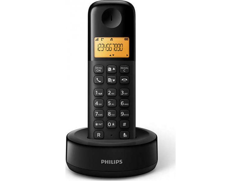 PHILIPS D1601B/34 Ασύρματο τηλέφωνο Μαύρο 0028129