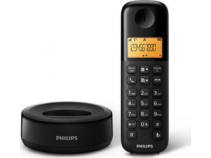 PHILIPS D1601B/34 Ασύρματο τηλέφωνο Μαύρο 0028129