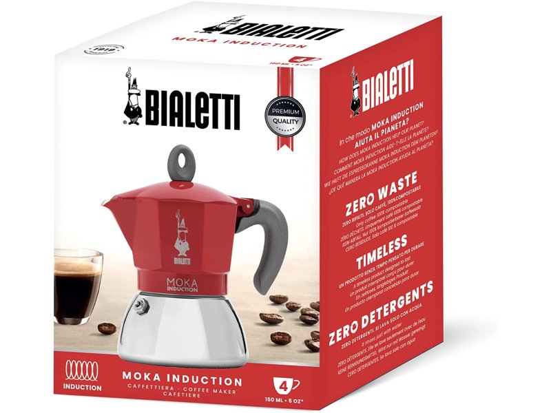 BIALETTI New Moka Induction Καφετιέρα Espresso 4 Μερίδων Κόκκινο (0006944) 0028530