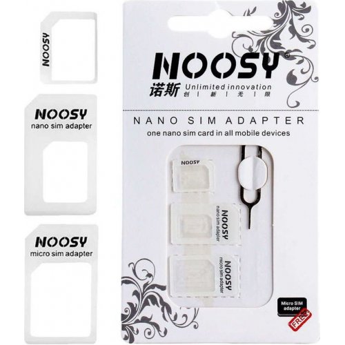 NOOSY SIM-002 Αντάπτορας 3 σε 1 Nano SIM & Micro SIM Λευκός 0028641