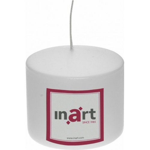 INART 3-80-474-0050 Διακοσμητικό Κερί Λευκό Παραφίνης 12x10cm 0029977