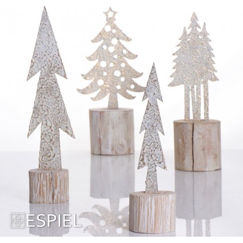 ESPIEL MRA125K6 Χριστουγεννιάτικο Διακοσμητικό Δέντρο Ξύλινο Μπεζ 7x5x27.5cm 0030583