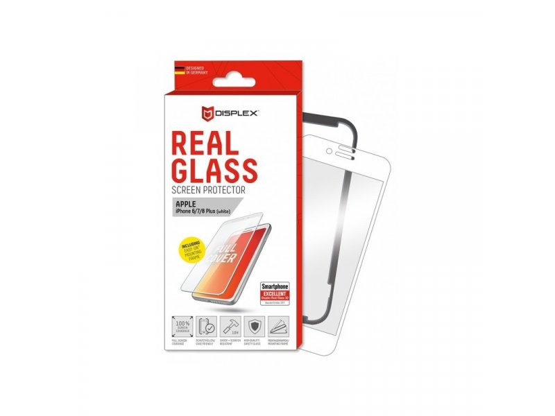 DISPLEX REAL GLASS 3D FULL GLUE IPHONE 6 PLUS / 7 PLUS / 8 PLUS WHITE 0030921