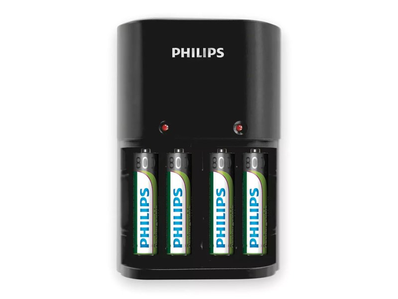 PHILIPS SCB1450NB Φορτιστής Μπαταριών AA & AΑΑ NiMH  με 4x AAA, Μαύρο 0031114