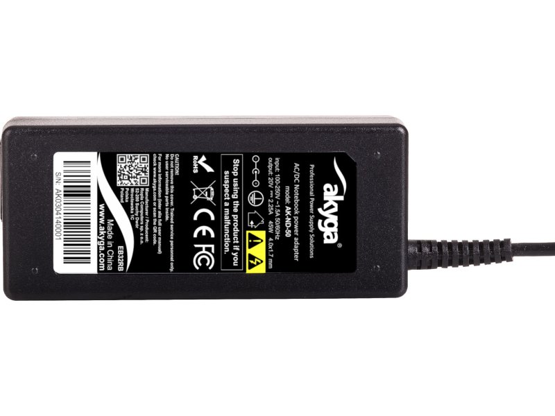 AKYGA AK-ND-50 Τροφοδοτικό για notebook/ laptop Lenovo 20V / 2,25A, 45W, με 4x1.7mm 0032864 AKYGA AK-ND-50 Τροφοδοτικό για notebook/ laptop Lenovo 20V / 2,25A, 45W, με 4x1.7mm 0032864