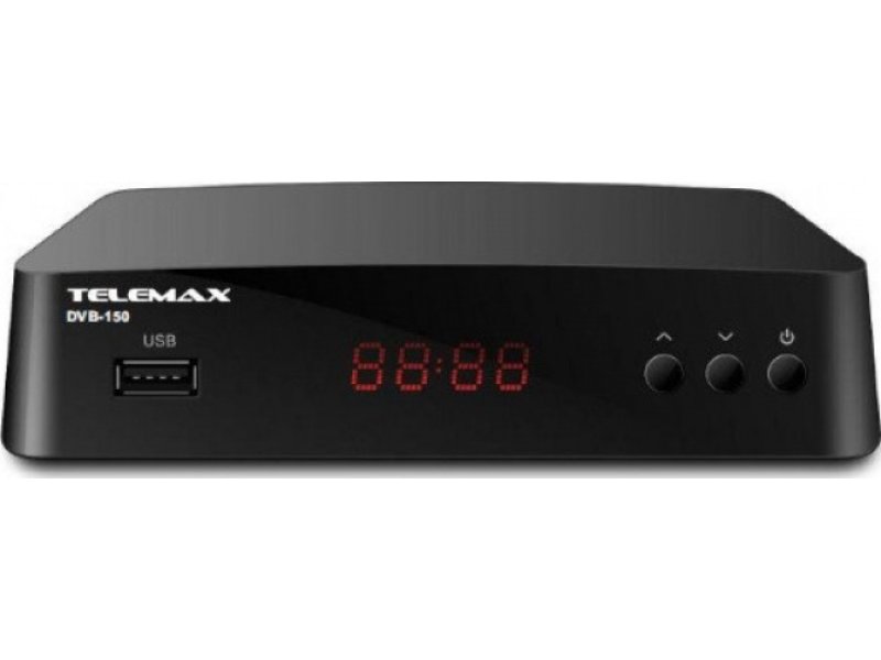 TELEMAX DVB-150 H.265/HEVC Ψηφιακός Δέκτης Mpeg-4 Full HD (1080p) με Λειτουργία PVR (Εγγραφή σε USB) Σύνδεσεις SCART / HDMI / USB 0033129
