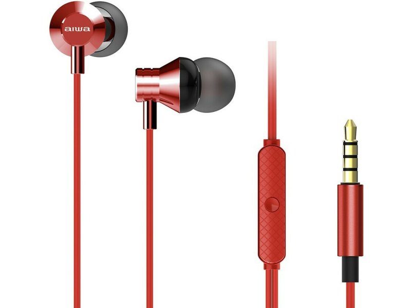 AIWA ESTM-50RD In-ear Handsfree με Βύσμα 3.5mm Κόκκινο 0033275