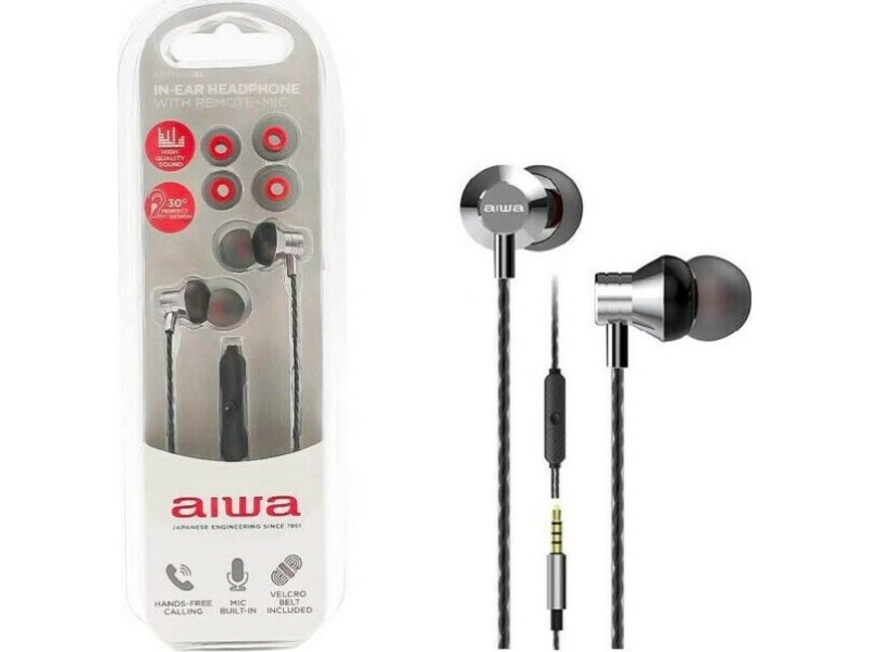 AIWA ESTM-50SL In-ear Handsfree με Βύσμα 3.5mm Silver 0033276
