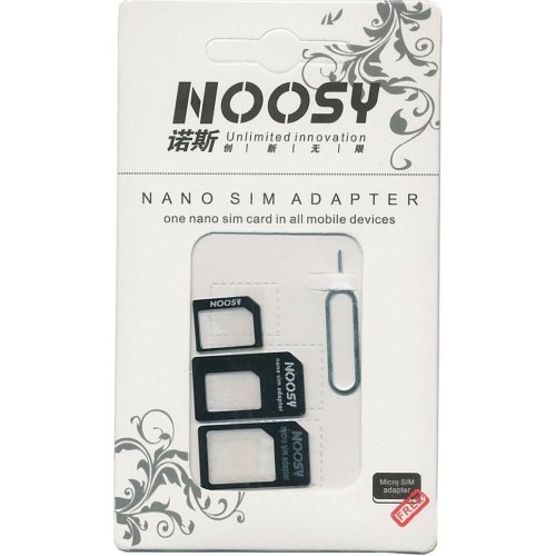 NOOSY SIM-001 Nano SIM & Micro SIM Adapter Set, μαύρο 0033386