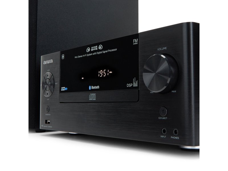 AIWA MSBTU-500 Ηχοσύστημα 2.0 50W με CD / Digital Media Player και Bluetooth Μαύρο 0033736