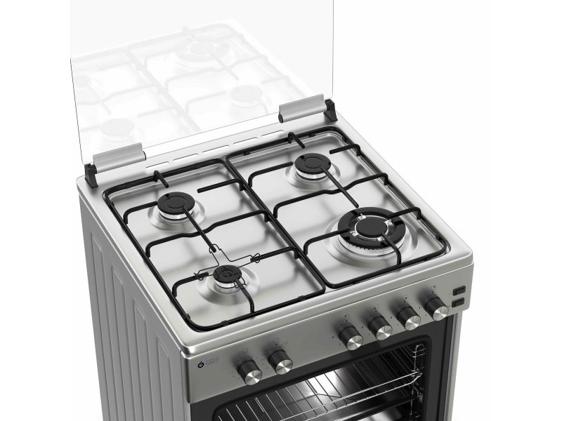 THERMOGATZ TGS-6021-IX Κουζίνα Υγραερίου 49lt με Εστίες Υγραερίου Π60εκ. Μαύρη 0033909