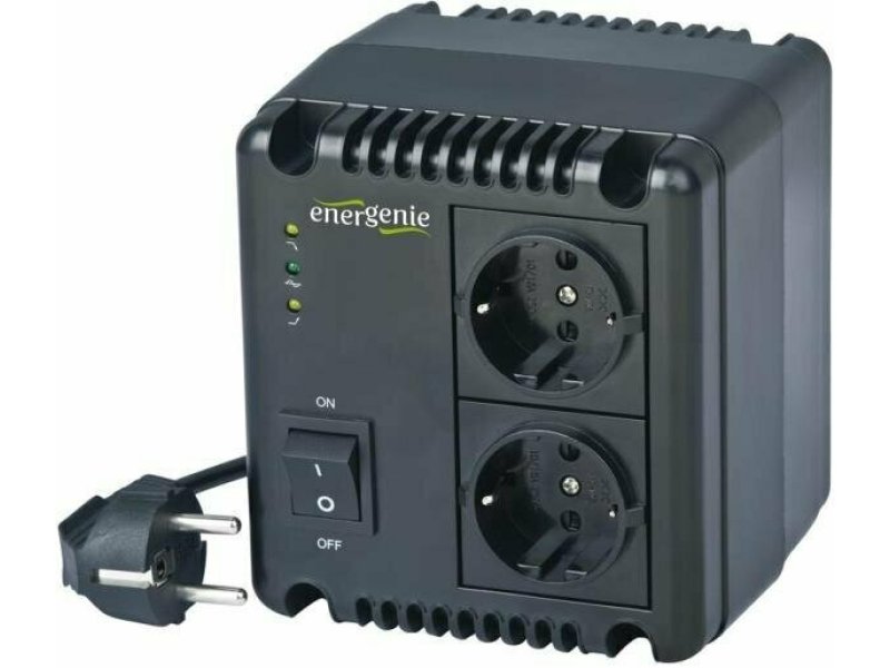 ENERGENIE EG-AVR-1001 Compact Σταθεροποιητής Τάσης Relay 1000VA με 2 Πρίζες Ρεύματος 0034029