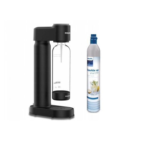 Philips ADD4901BK/10 Συσκευή Παρασκευής Ανθρακούχου Νερού (Soda maker) Μαύρο + 1 Κύλινδρος CO2 Για Παρασκευή Ανθρακούχου Νερού (ADD913) 0034196