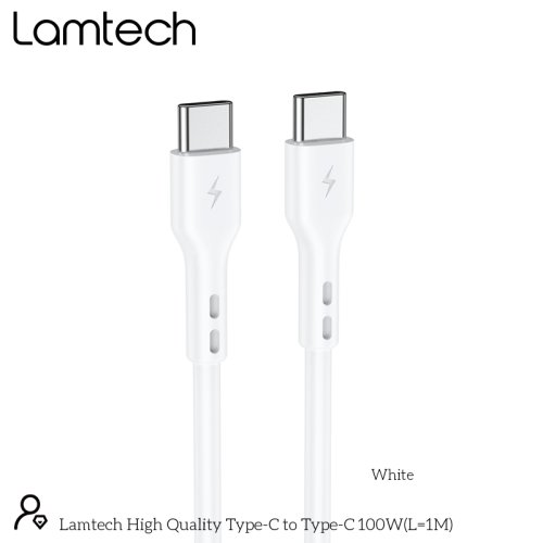 LAMTECH LAM023657 CABLE TYPE C TO TYPE C  100W FAST CHARGE 1M 0034343