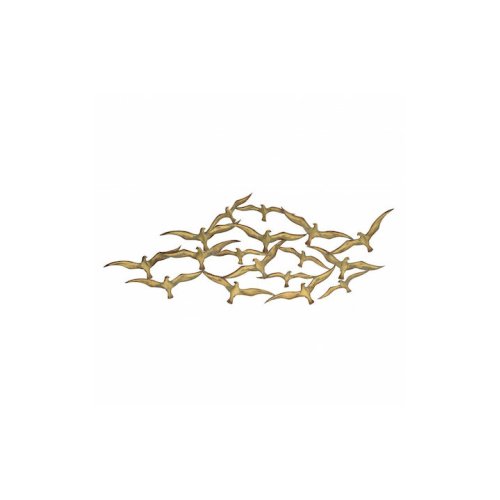 INART 3-70-120-0004 Διακοσμητικό Τοίχου από Μέταλλο Πουλιά Χρυσό 157x1x63.5cm 0034485