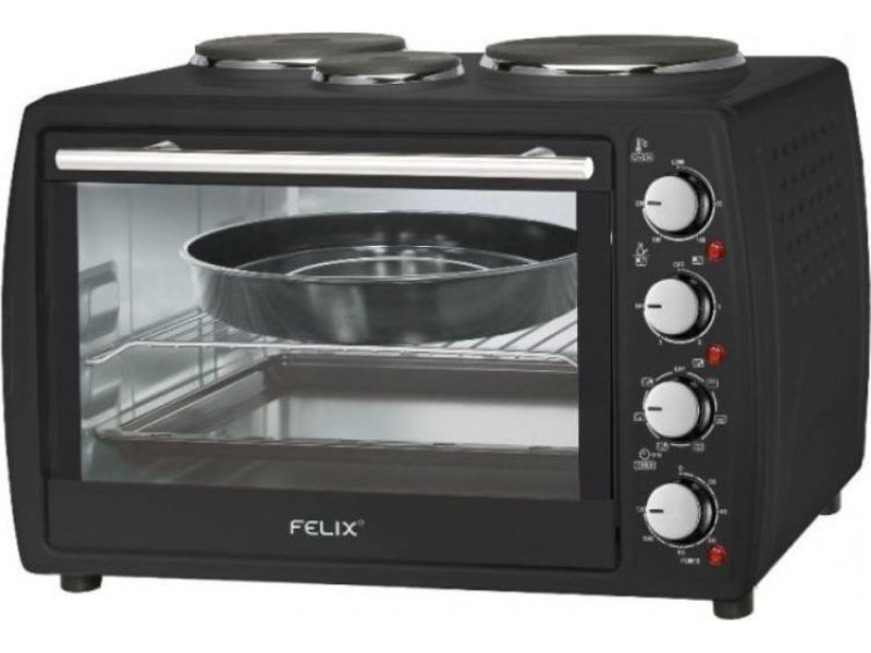 FELIX FXO-4504 Ηλεκτρικό Φουρνάκι 45lt με 3 Εστίες Μαύρο 0034906