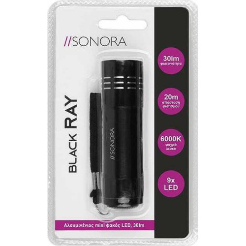 SONORA Black Ray 9 Φακός LED με Μέγιστη Φωτεινότητα 30lm 0034933