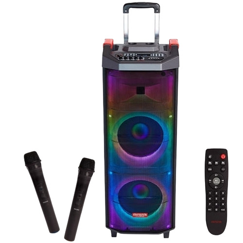 AIWA KBTUS-710 Σύστημα Karaoke με Ασύρματα Μικρόφωνα σε Μαύρο Χρώμα 0035254