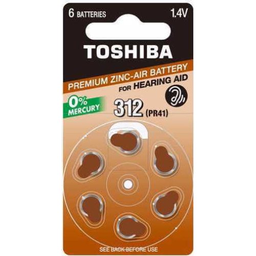 TOSHIBA PR41(312) Μπαταρίες Ακουστικών Βαρηκοΐας 1.4V 6τμχ 0035512