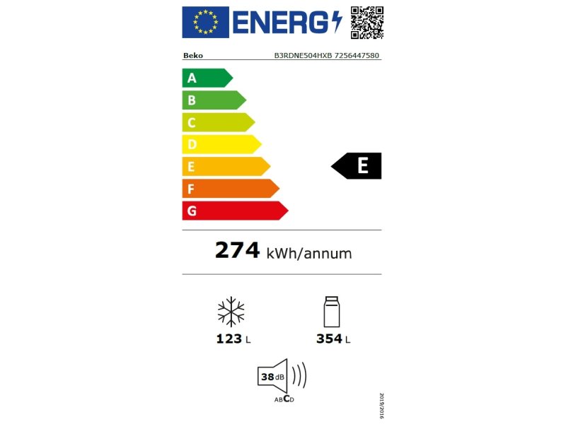 BEKO B3RDNE504HXB Ψυγείο Δίπορτο 477lt NoFrost Υ186.5xΠ70xΒ74.6εκ. Inox 0035581