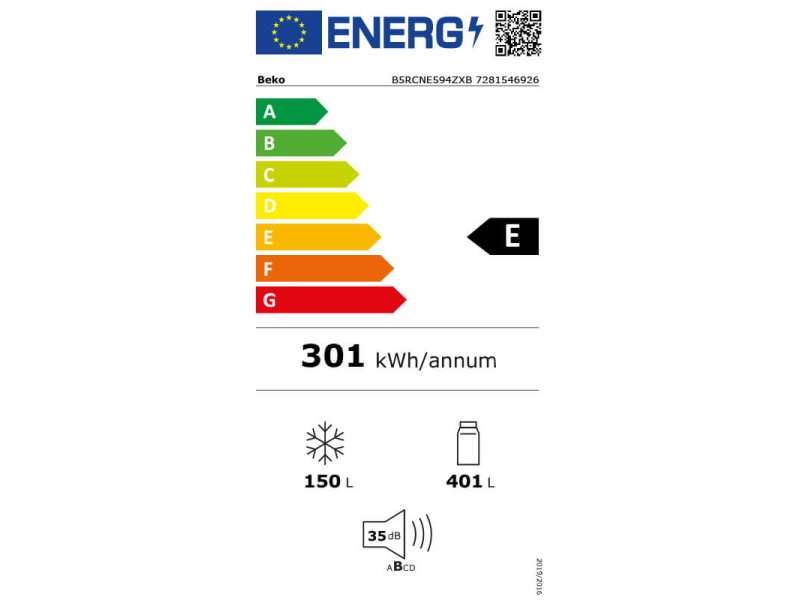 BEKO B5RCNE594ZXB Ψυγειοκαταψύκτης NoFrost Aeroflow Υ187xΠ78xΒ76εκ. Inox 0035582