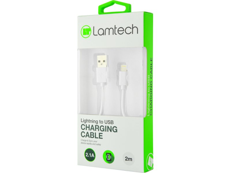 LAMTECH LAM441013 Regular USB to Lightning Cable Λευκό 2m 0035981