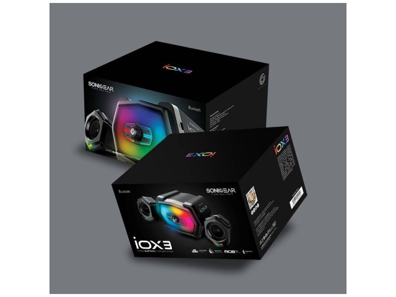 SONIC GEAR IOX 3 Ηχεία Υπολογιστή 2.1 με RGB Φωτισμό και Bluetooth Ισχύος 12W σε Μαύρο Χρώμα 0036012