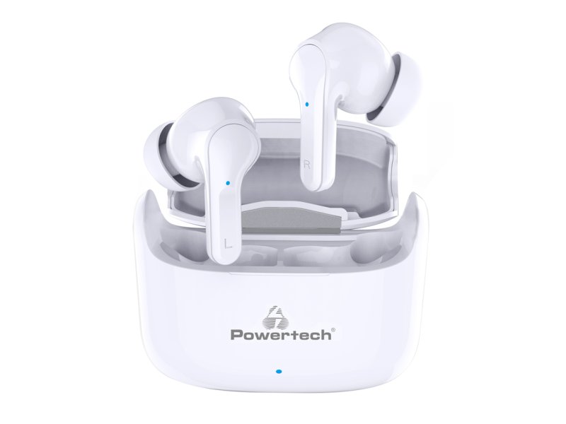 POWERTECH PT-1052 In-ear Bluetooth Handsfree Ακουστικά με Αντοχή στον Ιδρώτα και Θήκη Φόρτισης Λευκά 0036070