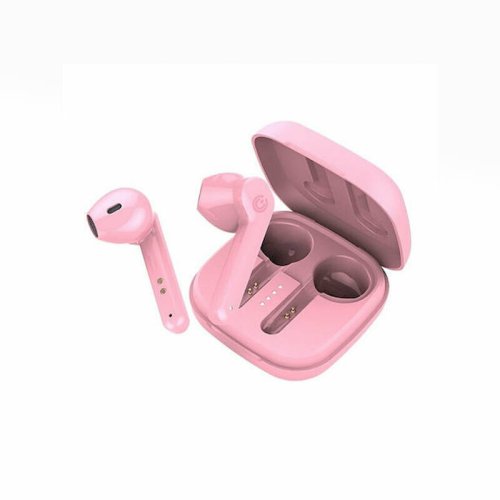SONIC GEAR TWS1 Earbud Bluetooth Handsfree Ακουστικά με Θήκη Φόρτισης Peach 0036619