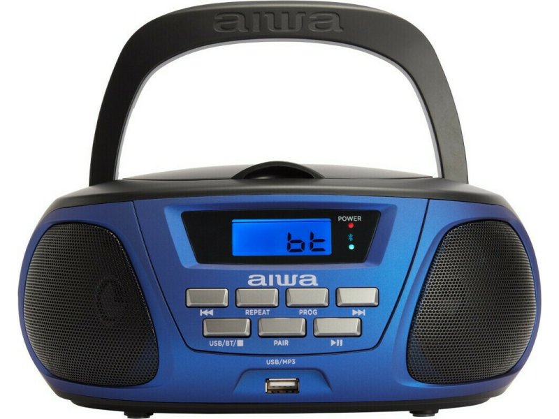 AIWA Boombox  Φορητό Ηχοσύστημα BBTU-300 με Bluetooth / CD / MP3 / USB / Ραδιόφωνο σε Μπλε Χρώμα 0036630