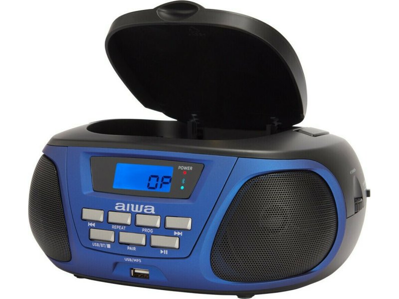 AIWA Boombox  Φορητό Ηχοσύστημα BBTU-300 με Bluetooth / CD / MP3 / USB / Ραδιόφωνο σε Μπλε Χρώμα 0036630