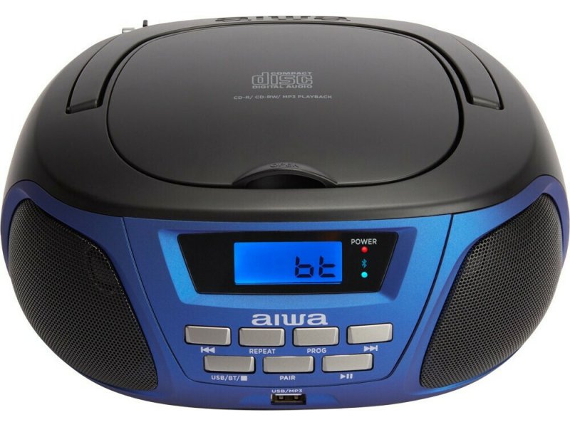 AIWA Boombox  Φορητό Ηχοσύστημα BBTU-300 με Bluetooth / CD / MP3 / USB / Ραδιόφωνο σε Μπλε Χρώμα 0036630