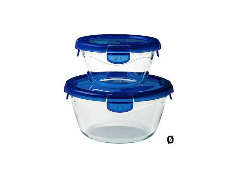 PYREX 288P Cook & Go Δοχείο Φαγητού Γυάλινο Μπλε Κατάλληλο για Φούρνο Μικροκυμάτων 1600ml 0037168