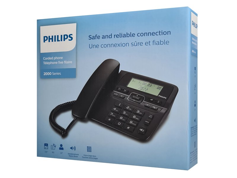 PHILIPS M20B-00 Ενσύρματο Τηλέφωνο Λειτουργία Λνοιχτής Ακρόασης Μαύρο 0037534