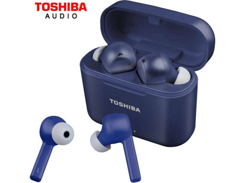 TOSHIBA Audio True ασύρματα ακουστικά με λειτουργία αφής / Qi CHARGING BLUE 0037734