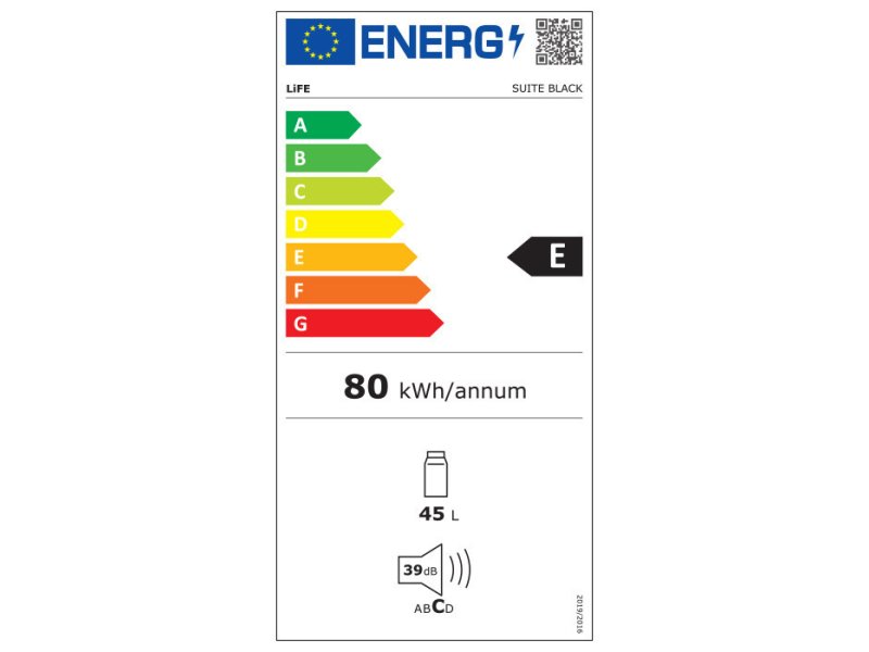 LIFE SUITE Ψυγείο Mini Bar 45L, ενεργειακής κλάσης E, ΜΑΥΡΟ 0037842