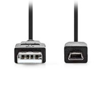 NEDIS CCGL60300BK20 Καλώδιο USB High-Speed A αρσ. - Mini USB 5-pin αρσ., 2.00m σε μαύρο χρώμα 0040798