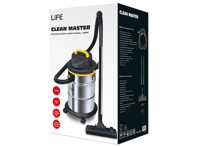 LIFE CleanMaster 221-0123 Ηλεκτρική Σκούπα Υγρών/Στερεών, 1400W 0040934
